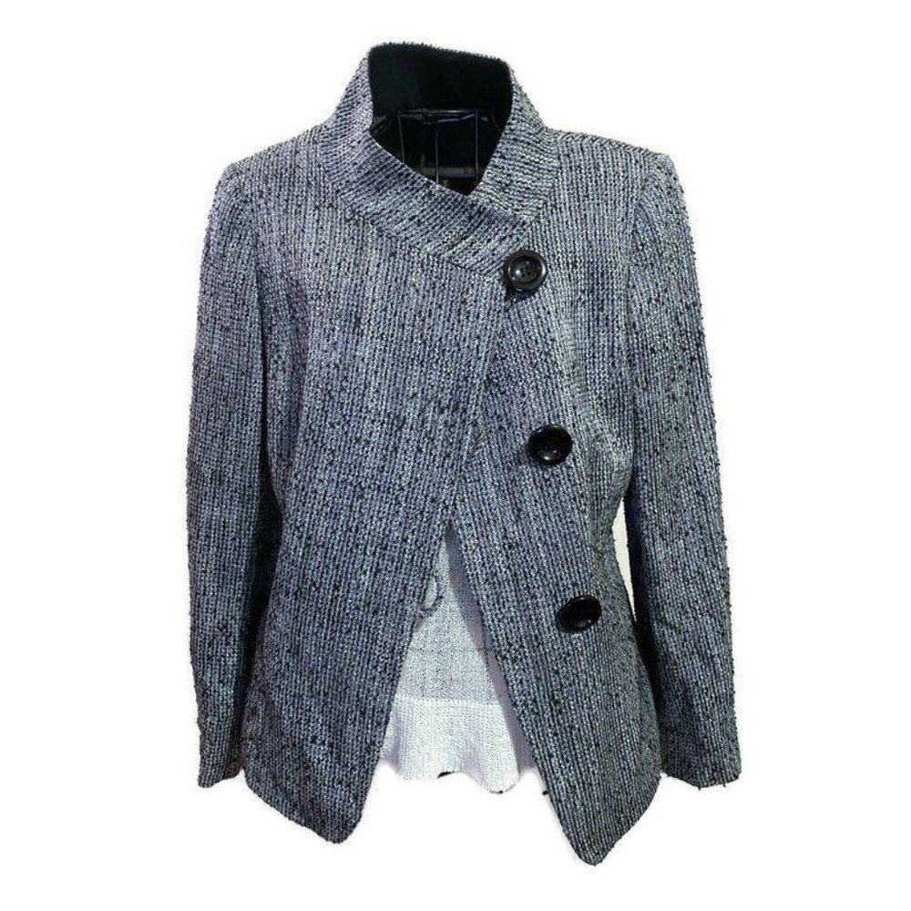 Tahari Cowl Neck Asymmetrical Blazer Sz 8 Jacket